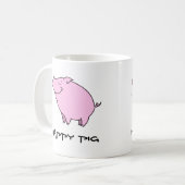 Happy Pig Classic White Tasse (Vorderseite Links)