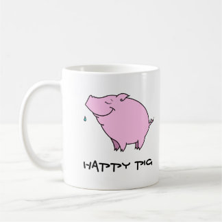 Happy Pig Classic White Tasse