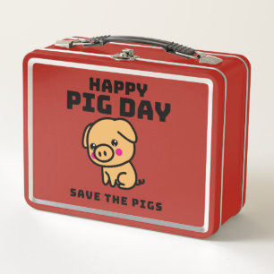 Happy Pig Day rettete das Schweinefleisch rett Metall Brotdose