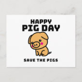 Happy Pig Day save the Pigs Pig save Postkarte (Vorderseite)