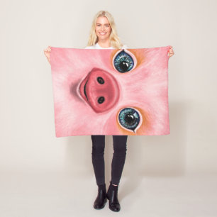 Happy Pig Funny Baby Fleece Blanket - Lächeln