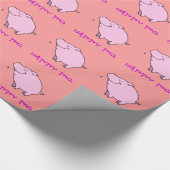 Happy Pig Glossy Wrapping Paper Geschenkpapier (Ecke)