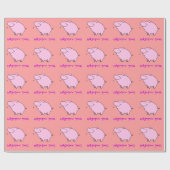 Happy Pig Glossy Wrapping Paper Geschenkpapier (Flach)