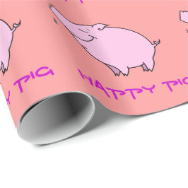 Happy Pig Glossy Wrapping Paper Geschenkpapier