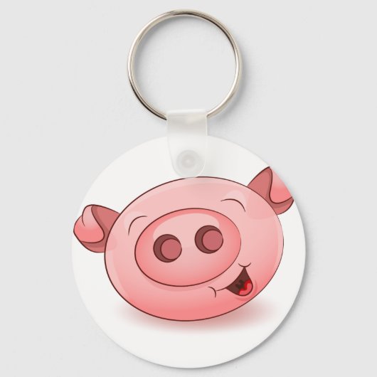 Happy Pig Icon Schlüsselanhänger (Vorderseite)