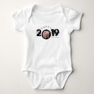 Happy PIg Jahr 2019 Original 3D Baby Bodysuit Strampler