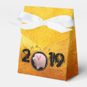 Happy PIg Jahr 2019 Original 3D Gold Gefälligkeit  Geschenkschachtel (Vorderseite)