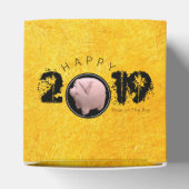 Happy PIg Jahr 2019 Original 3D Gold Gefälligkeit  Geschenkschachtel (Oben)