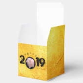 Happy PIg Jahr 2019 Original 3D Gold Gefälligkeit  Geschenkschachtel (Geöffnet)