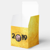Happy PIg Jahr 2019 Original 3D Gold Gefälligkeit  Geschenkschachtel (Geöffnet)