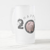 Happy PIg Jahr Groß 2019 Original 3D Mattiert G 2 Mattglas Bierglas (Vorderseite Links)