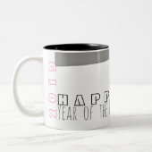 Happy PIg Jahr niedlich 3D zweifarbige Tasse (Links)