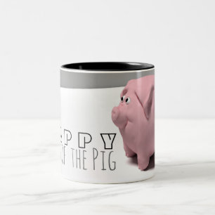Happy PIg Jahr niedlich 3D zweifarbige Tasse