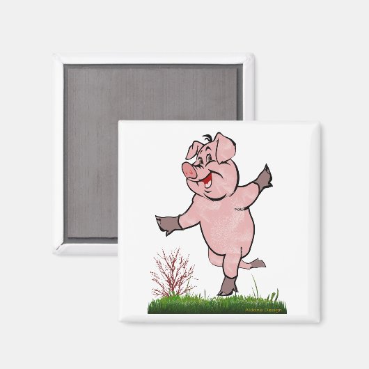 Happy Pig Magnet (Vorderseite/Rückseite)
