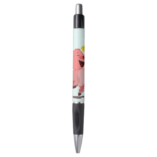 Happy Pig mit Daisy Pen Kugelschreiber (Vorderseite Vertikal)