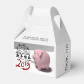 Happy PIg Neujahr 2019 - personalisierter Gefallen Geschenkschachtel (Vorderseite)