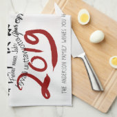 Happy PIg Neujahr 2019 personalisiertes K Handtuch (Viertel Falte)