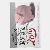 Happy PIg Neujahr 2019 personalisiertes K Handtuch (Vertikal)