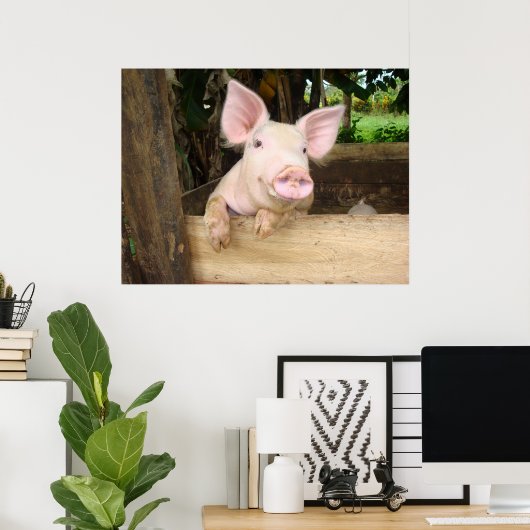 Happy Pig Poster (Heimbüro)