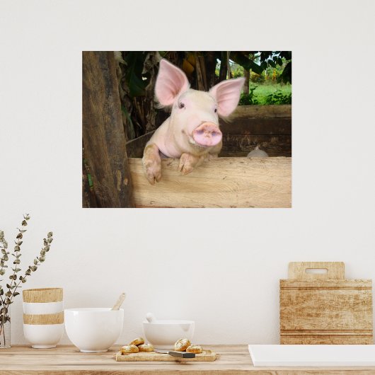Happy Pig Poster (Küche)