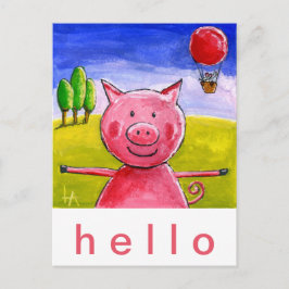 Happy Pig Postkarte