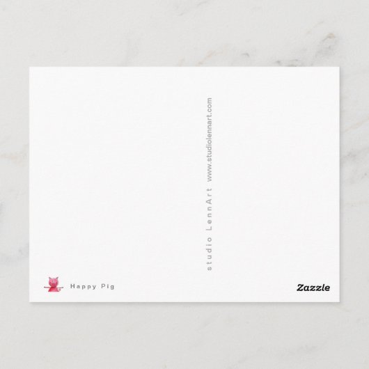 Happy Pig Postkarte (Rückseite)
