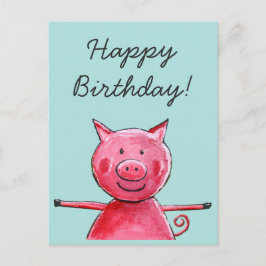Happy Pig Postkarte