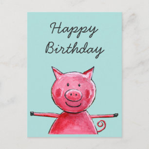 Happy Pig Postkarte