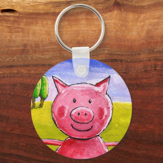 Happy Pig Schlüsselanhänger (Vorderseite)