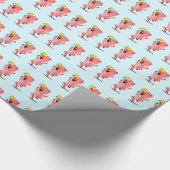 Happy Pig Wrapping Paper Geschenkpapier (Ecke)