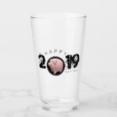 Happy PIg Year Large 2019 Original 3D Drinking G Glas (Vorderseite)