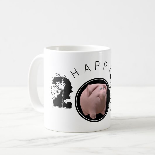 Happy PIg Year Large 2019 Original 3D Tasse 2 (Vorderseite Links)