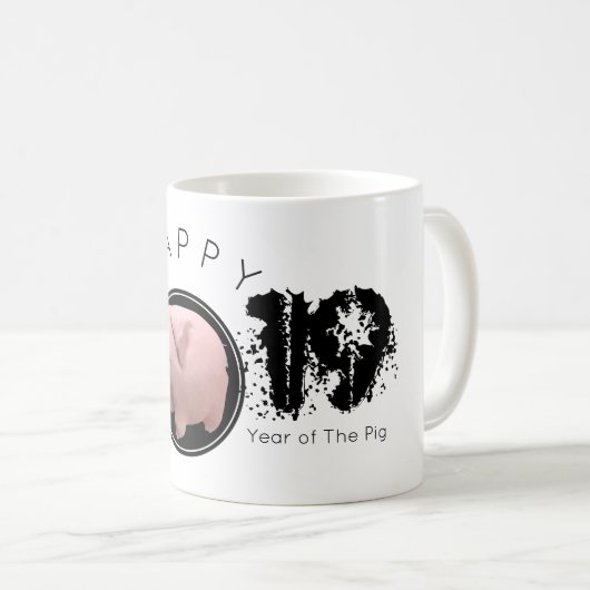 Happy PIg Year Large 2019 Original 3D-Tasse Kaffeetasse (VorderseiteRechts)
