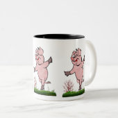 Happy Pig Zwei-Tone-Kaffee-Tasse Zweifarbige Tasse (VorderseiteRechts)