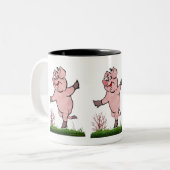 Happy Pig Zwei-Tone-Kaffee-Tasse Zweifarbige Tasse (Vorderseite Links)
