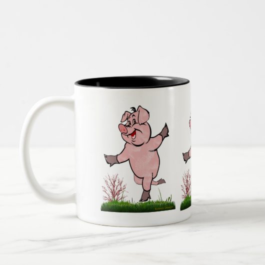 Happy Pig Zwei-Tone-Kaffee-Tasse Zweifarbige Tasse (Links)