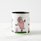 Happy Pig Zwei-Tone-Kaffee-Tasse Zweifarbige Tasse (Mittel)