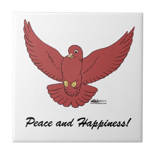 Happy Pigeon Fliese (Vorderseite)