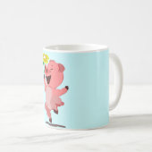 Happy Piggy mit Blume Tasse (VorderseiteRechts)