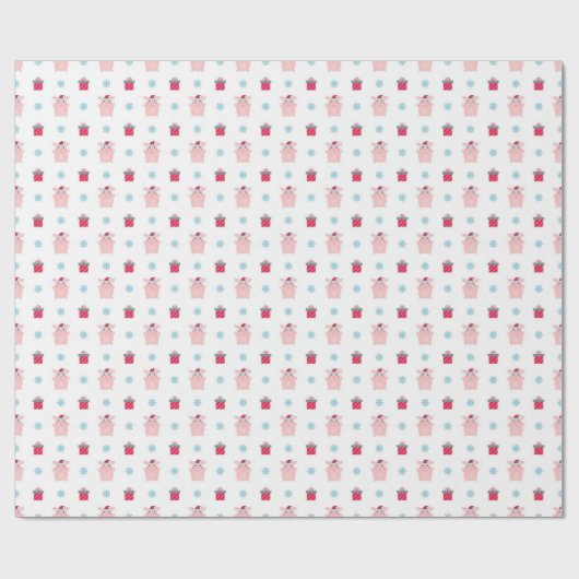 Happy Piggy Wrapping Paper Geschenkpapier (Flach)