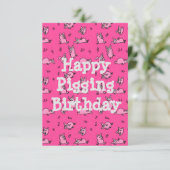 Happy Piging Birthday Funny Card (Stehend Vorderseite)