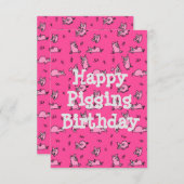 Happy Piging Birthday Funny Card (Vorne/Hinten)