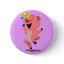 Happy Piglet Button
