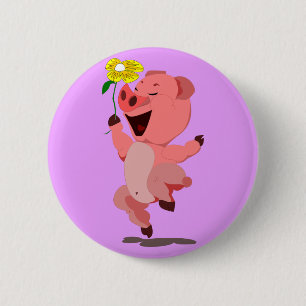 Happy Piglet Button