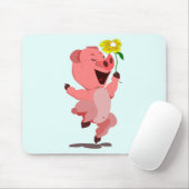 Happy Piglet mit Daisy Blume Mouse Pad Mousepad (Mit Mouse)