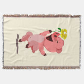 Happy Piglet Throw Blanket Decke (Vorderseite)