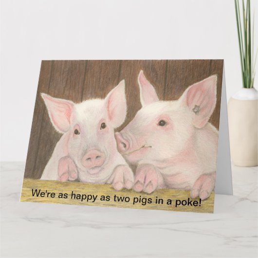 Happy Piglets Karte (Vorderseite)
