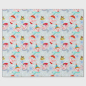 Happy Pigs Christmas Pattern Geschenkpapier (Flach)