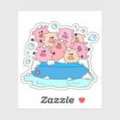 Happy Pigs Laptop Sticker (Blatt)