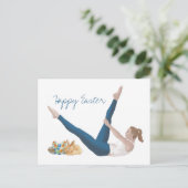 Happy Pilates Osterpost Postkarte (Stehend Vorderseite)